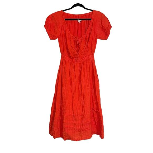 Lost + Wander Strawberry Waves Short Sleeve Red Midi Dress SMALL - Picture 2 of 9